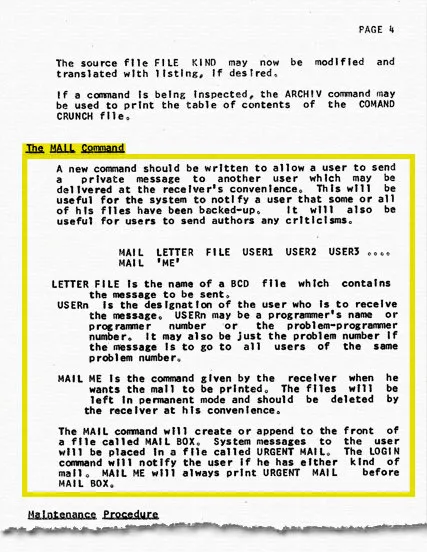 MIT's Email Memo from 1965